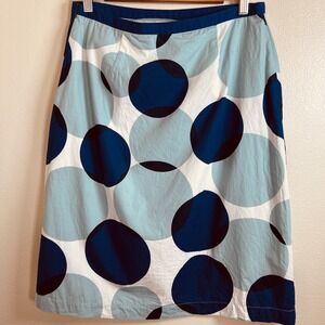 Boden Polka Dot A-LIne Skirt Blue & White Size 8L